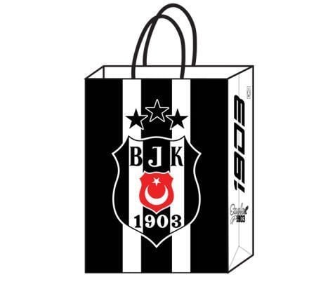 12 Li 18x24 Cm Beşiktaş Büküm Saplı Çanta