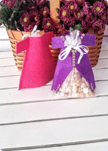 Kuruyemişlik, Çerezlik Keçe Kaftan Kese  (Kına,sünnet)