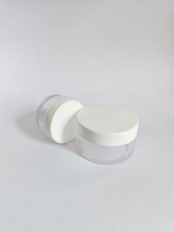 5 ml & 10 ml beyaz kapak mika krem kutusu kavanoz