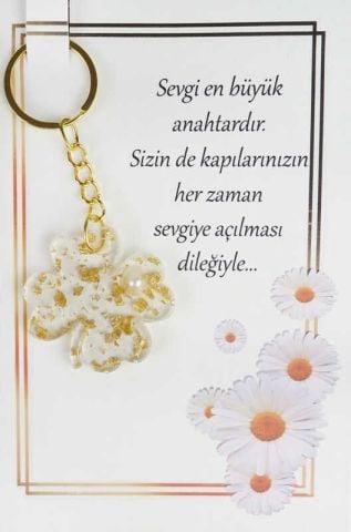 25 Lİ EPOKSİ ANAHTARLIK KARTLI YONCA ALTIN
