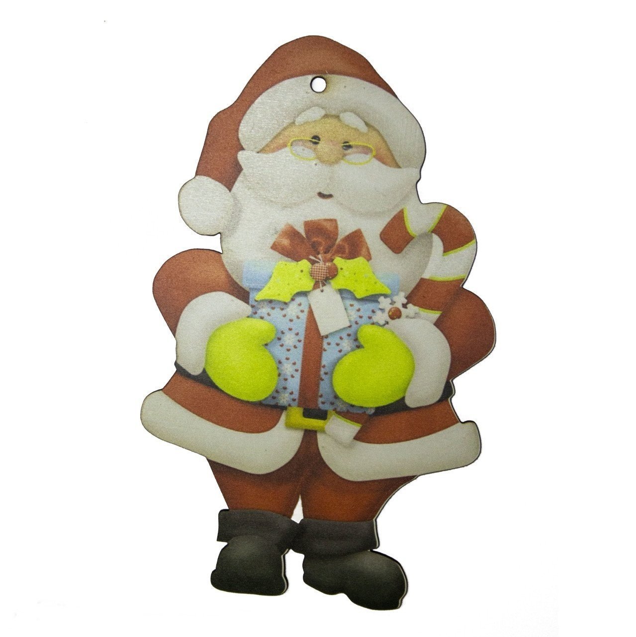 Yılbaşı Noel Baba Büyük Ahşap Ağaç Süsü (20x12cm)