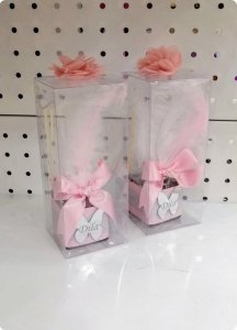 12 li Süslü Pleksili 50 cc Bambu koku şişesi