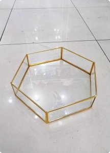 34 cm Altıgen Kenarları metal tepsi