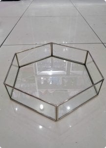 34 cm Altıgen Kenarları metal tepsi
