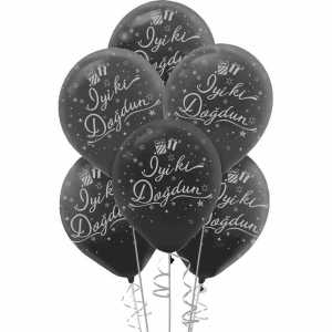 5 Adet İyiki Doğdun Baskılı Metalik Balon
