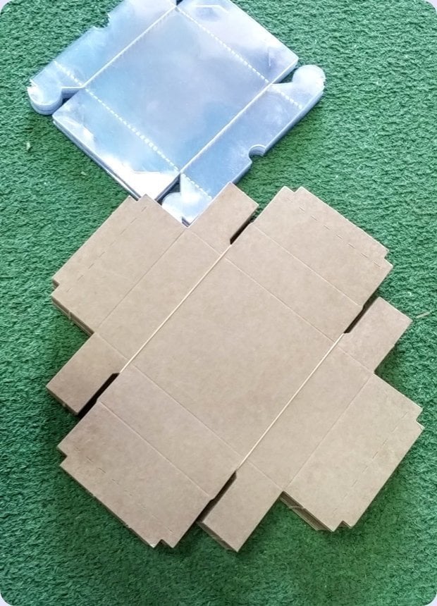Kraft Katlanmamış Altı Karton Asetat Kapaklı Kutu 50 li