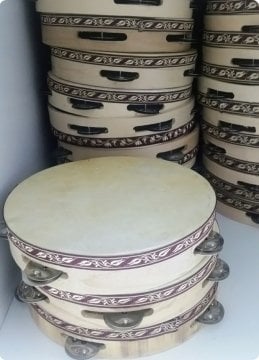 Ahşap Kenarları Desenli Tef / Def