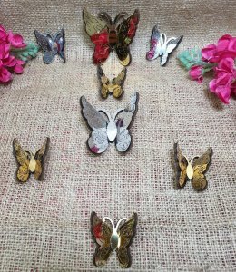 3 Boyutlu Kanatlı pleksi kelebek (5 cm x4,5 cm)