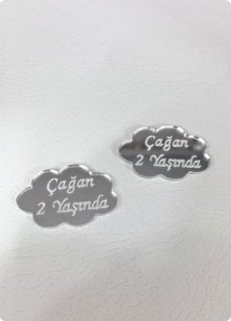 İsim Yazılı Pleksi Ayna Bulut Figürü