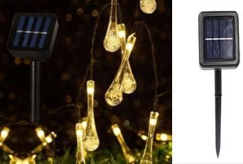 5m 30 Led Solar Panelli Led Işık Sarı Işık