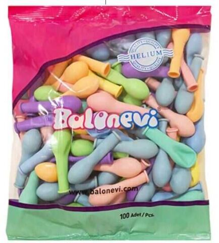 100 LÜ BALON DÜZ 5 İNC MAKARON KARIŞIK