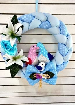 Bebek odası kapı süsü ;Güvercinli