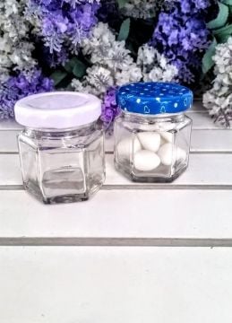 40 cc Köşeli Cam kavanoz