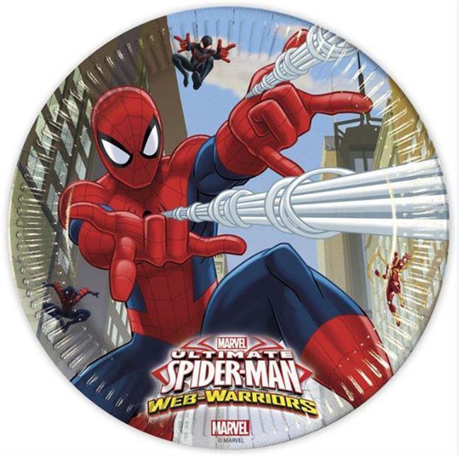 8 Li Spiderman Web Warriors / Örümcek Adam Karton Tabak