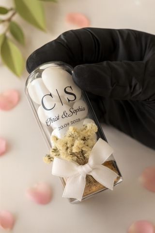 20 Adet İsme özel cam ters fanus şişe hediyelik