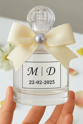 20 Adet Süslü Silindir isme özel cam şişe hediyelik