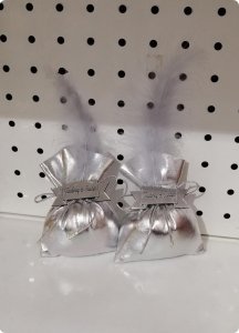 20 Adet Süslü Tüylü Gümüş Kese Söz,Nişan,Nikah Şekeri