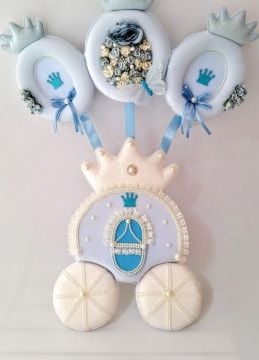 Bebek odası kapı süsü ; Balkabağı Araba