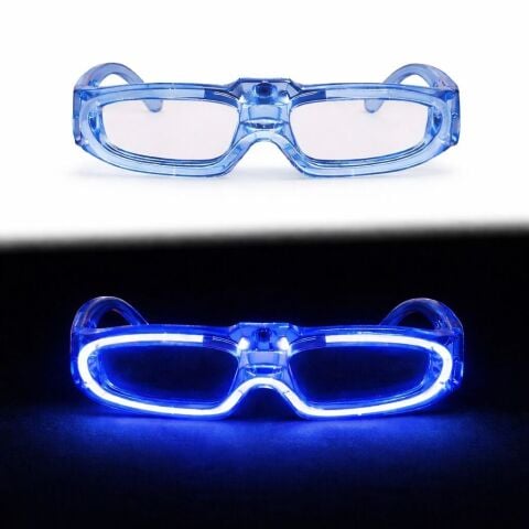 Mavi LED Işıklı Parti Gözlüğü 3 Modlu – Glow & Gece Eğlence Gözlüğü