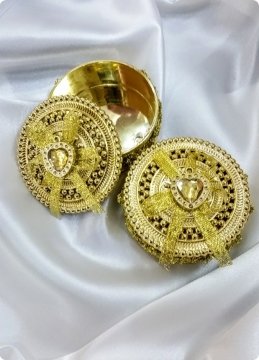 48 Li Süslü İşlemeli Yuvarlak  Pvc Kutu