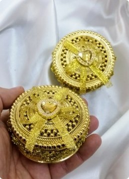 48 Li Süslü İşlemeli Yuvarlak  Pvc Kutu