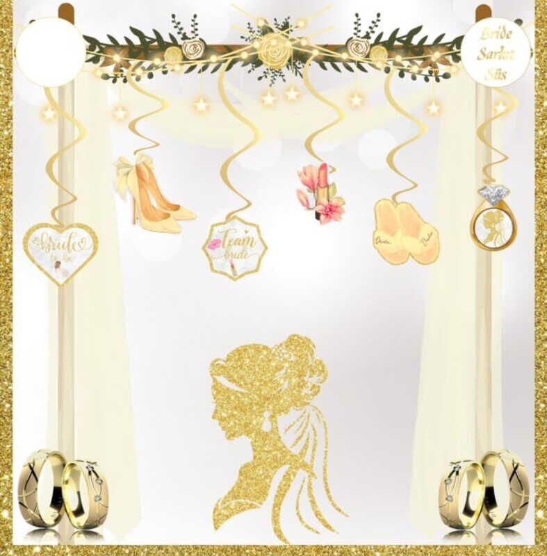 SÜS SARKIT BRIDE TO BE 6 LI SET ALTIN PK:6 KL:300