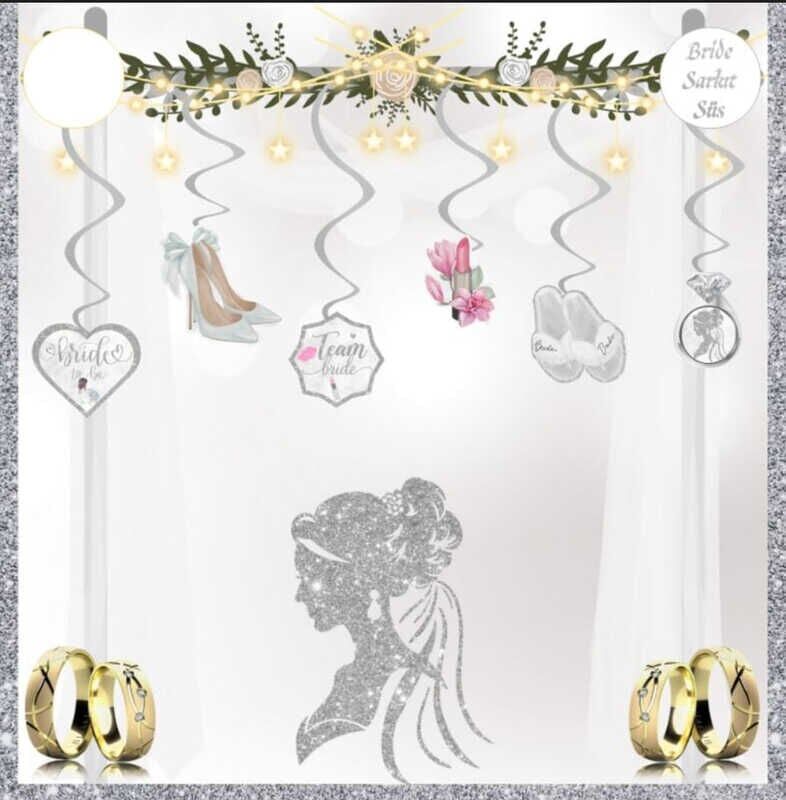 SÜS SARKIT BRIDE TO BE 6 LI SET GÜMÜŞ PK:6 KL:300