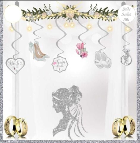SÜS SARKIT BRIDE TO BE 6 LI SET GÜMÜŞ PK:6 KL:300