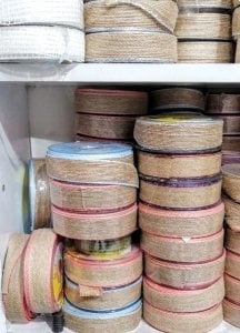 2,5 cm Kenarı Şeritli Çuval / Jüt Kurdela ( 10 metre)