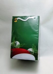 25 Li 26x38 Cm Yeşil Yılbaşı Karton Çanta - Poşet