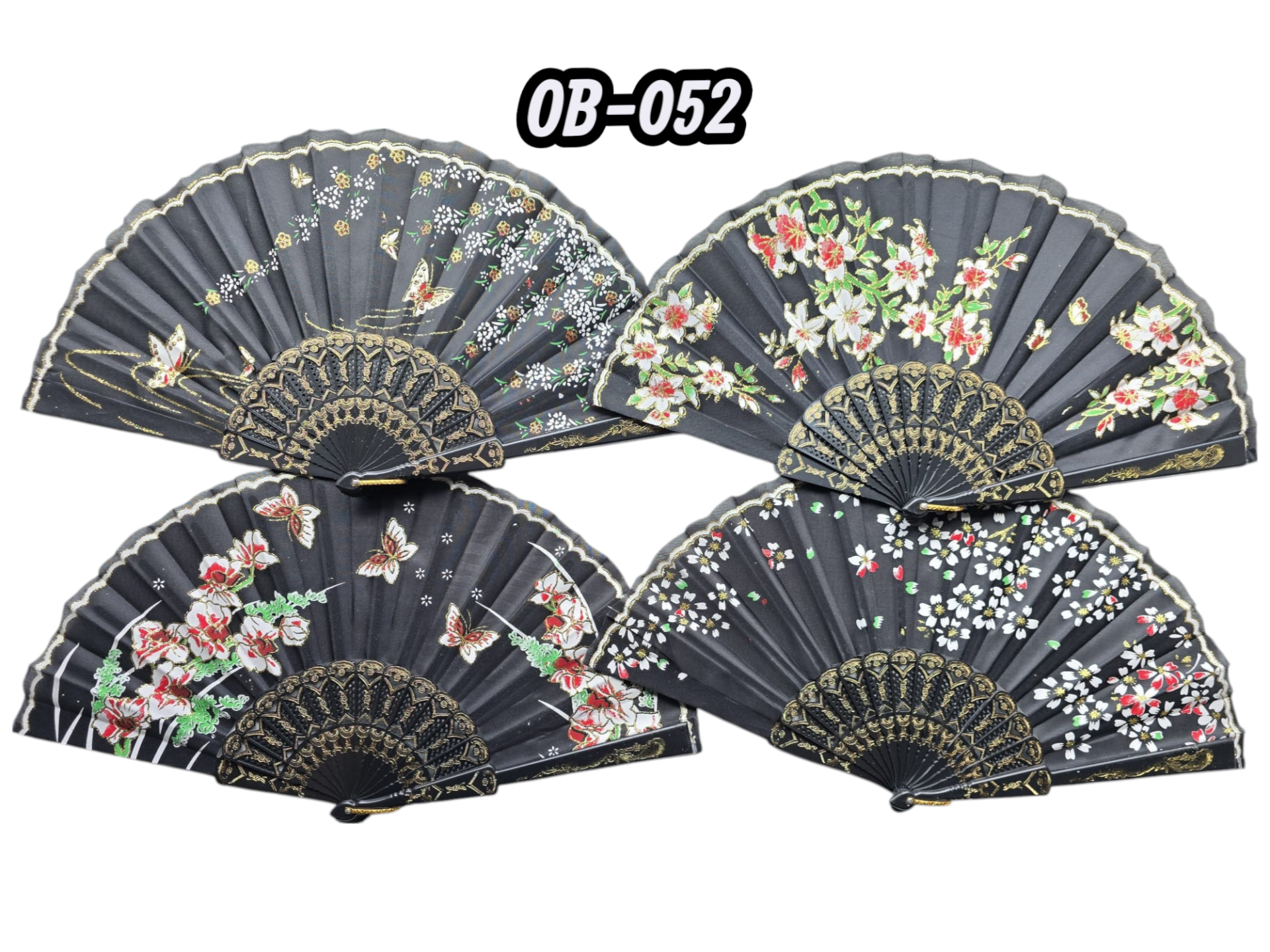 12'li Karışık Plastik Kumaş Yelpaze  (OB-052)