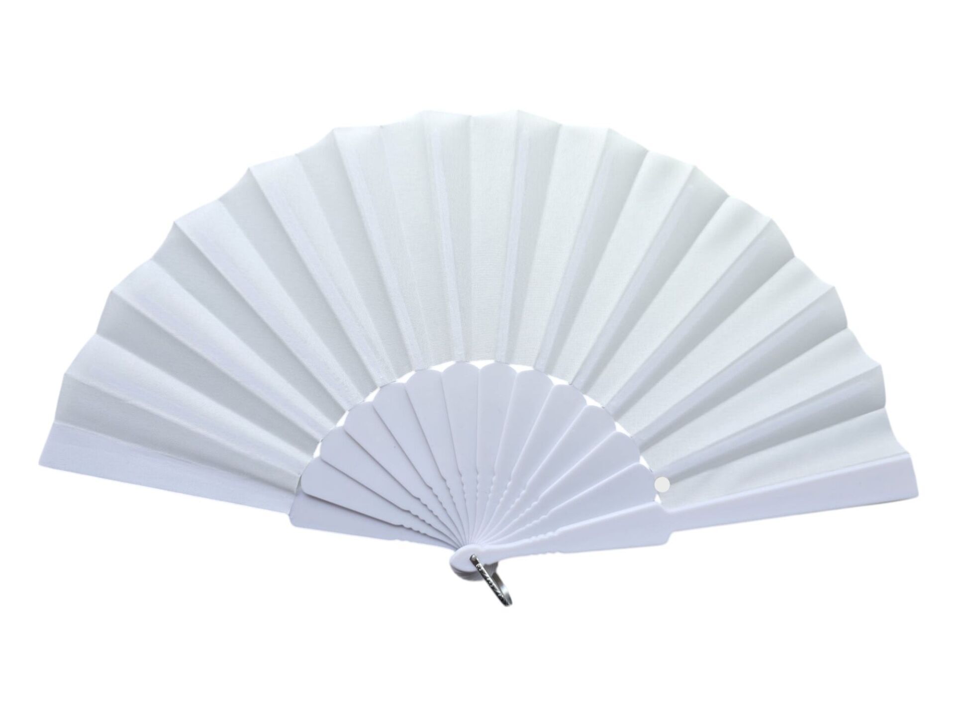 12'li BEYAZ Plastik Düz Kumaş Yelpaze