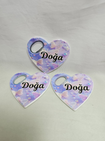 Kalp Şeklinde Baskılı Mıknatıslı Açacak