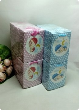 50 Li Yatan Bebek Mini Karton Çanta/Poşet  8x11 Cm