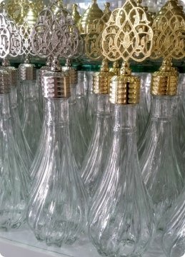 12 li Metalize Tepelikli İksir Burgu Cam Kolonya Şişesi