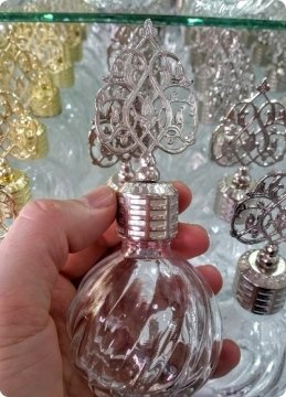 12 li Metal Tepelikli Burgu Cam Kolonya Şişesi
