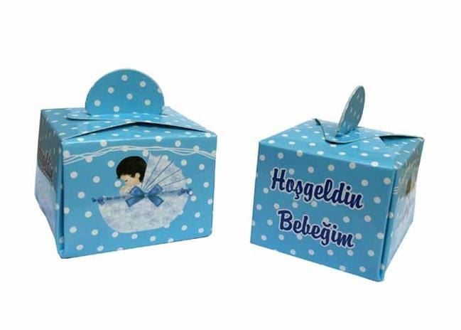 50 Li Hoşgeldin Bebeğim Lokum Kutusu Puantiyeli