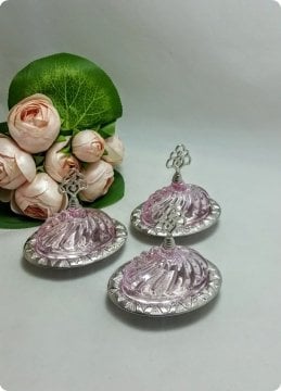Oval Cam Lokumluk Metal Tepelikli ve Metal Alt Tabaklı