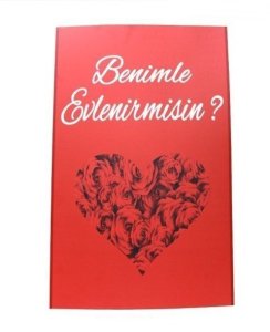 Benimle Evlenir misin? Ahşap Pano (50*70cm)