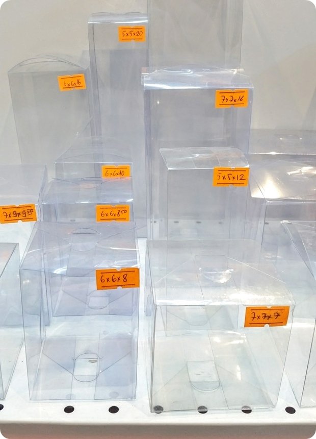 50'Li ( ? x ? x ? Cm/h (3 cm & 5 cm Hariç) ) Özel Boyutlar Katlanmamış Full Asetat Kutu