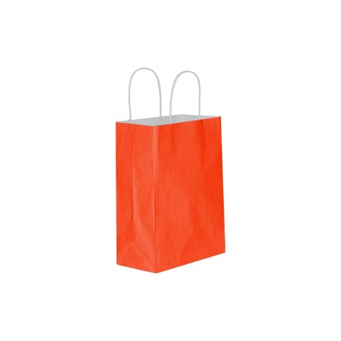 25 Li 11x16 cm Büküm Saplı Düz Kırmızı Kağıt Çanta-Poşet