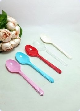 Plastik Renkli Kaşık 25 li