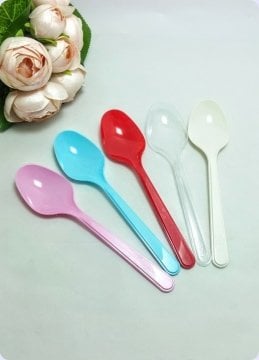 Plastik Renkli Kaşık 25 li