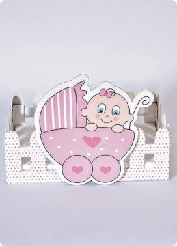 Bebek şekeri sunum çit Sepet Kalpli Pusette Bebek