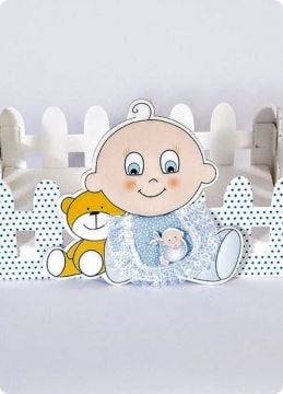 Bebek şekeri sunum çit Sepet Ayıcıklı Bebek