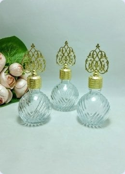 12 li Metal Güneş Tepelikli Diva Top Cam Kolonya Şişesi