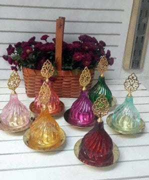10 Lu Büyük Boy Mevlana Üfleme Cam Lokumluk