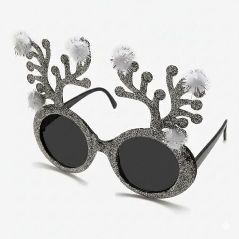 Yılbaşı gözlük Gümüş Dal desenli