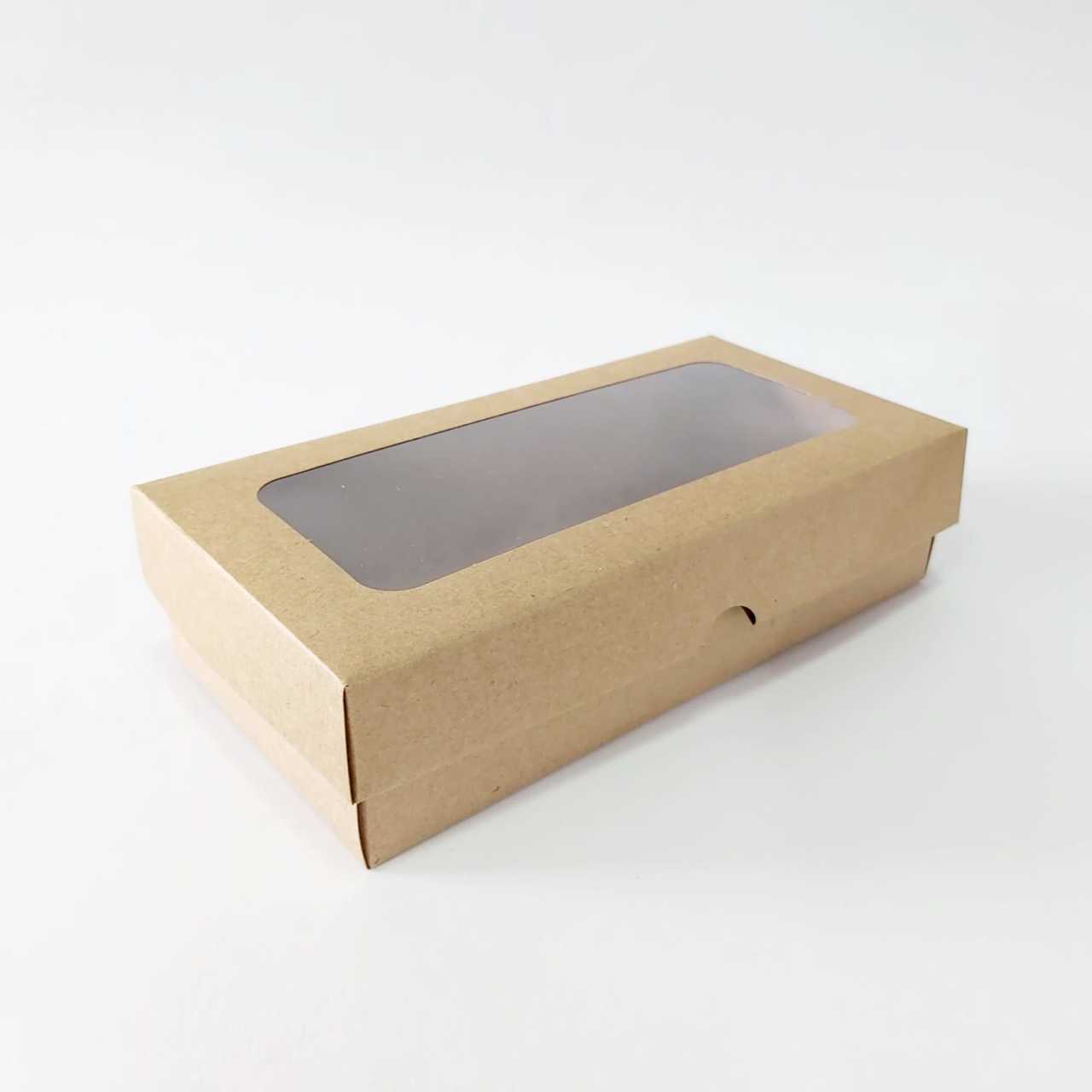 20x10x5 cm Kraft Karton Pencereli Asetat Kutu