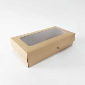 20x10x5 cm Kraft Karton Pencereli Asetat Kutu
